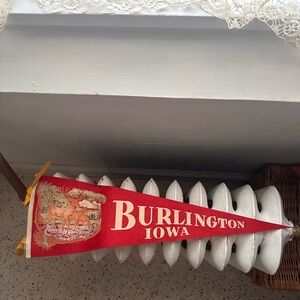 Vintage Burlington Iowa Red Pennant